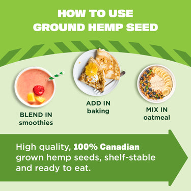 Manitoba Harvest Organic Ground Hemp Seed, 7 oz  5g Plant Based Protein, 6g of Fiber per Serving  Non-GMO Project Verified, Vegan, Keto, Paleo  Omega 3 & 6  Smoothies, oatmeal, use in baking